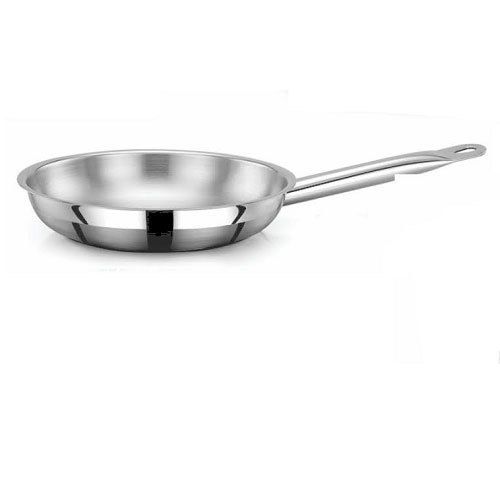 Silver Thick Base Stainless Steel Fry Pan