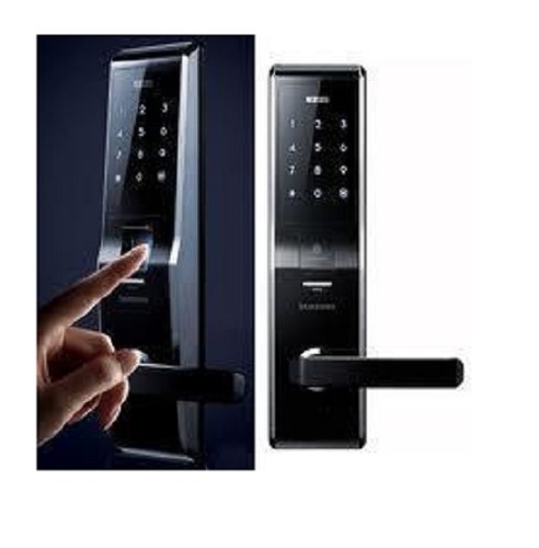 Fingerprint and PIN Access Digital Touch Keypad - Black Plastic and Metal Finish | Dual Verification Access Anti-Panic Exit Emergency Bypass Wireless Remote Controller Option
