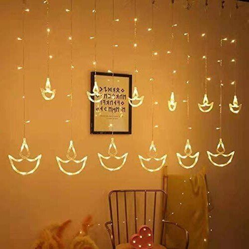 Warm White Color Changing Type Ac Powered Plugin And Curtain Diya Led Lights 