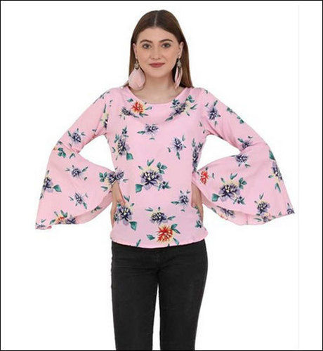 Ladies Bell Sleeves Printed Top