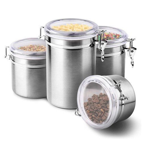 Silver Stainless Steel Airtight And Leak Proof Food Storage Container