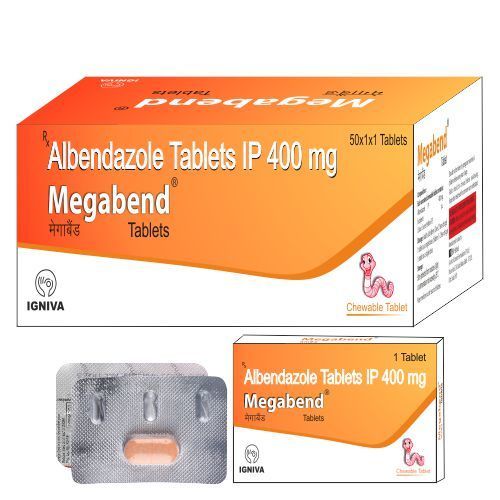 Albendazole Tablets IP 400mg - Pack of 50x1x1 Tablets