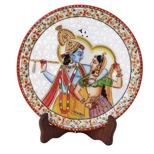 Marble Radhey Krishna Decorative Plates