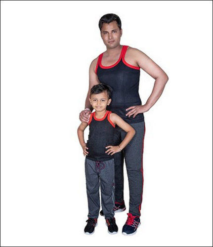 Black Mens Cotton Gym Vest