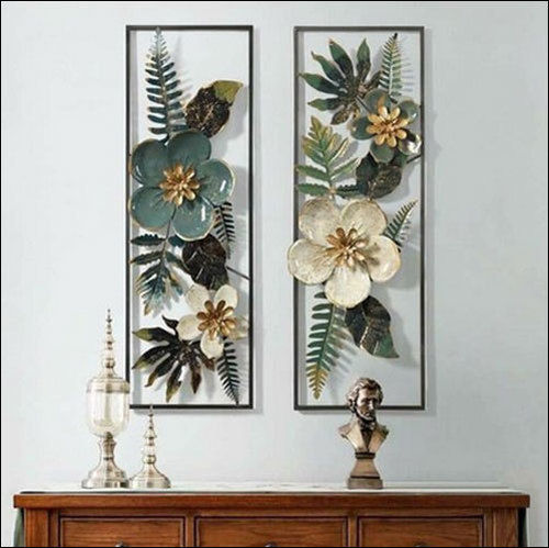 Golden Decorative Iron Flowers Wall Art