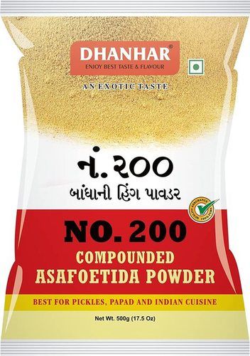 Dhanhar No. 200 Compounded Asafoetida Powder / Hing Powder 500 Grams