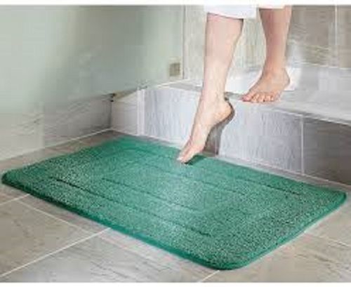 Microfiber Bathroom Mats For Bathroom Uses, Rectangular Shape, Supreme Quality, Green Color, Size : 50x76 Cm