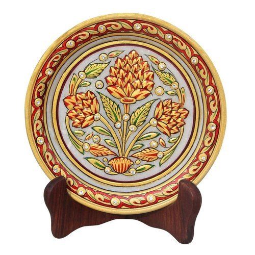 Multi Color Round Marble Decorative Plates