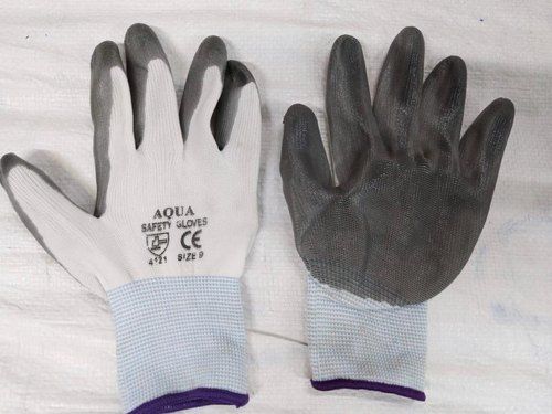 Multi Color White And Grey Latex Coated Safety Hand Gloves