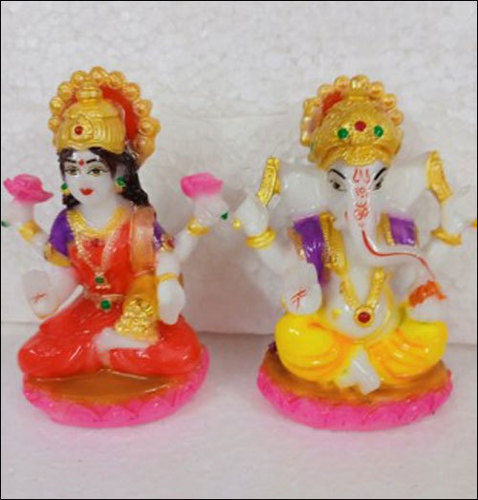 Easy To Clean Polystone Resin Laxmi Ganesh Statue