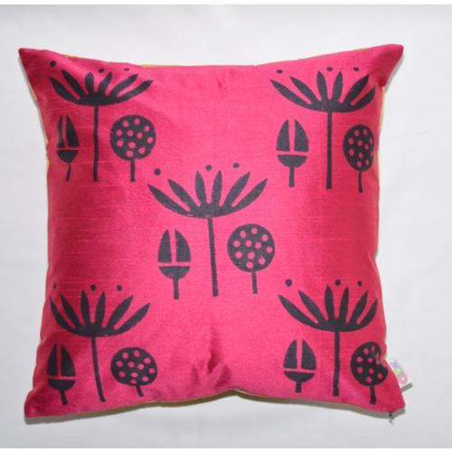 Dupion Silk Block Print Cushion Cover