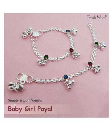 Simple And Light Weight Child Silver Payal Gender: Women