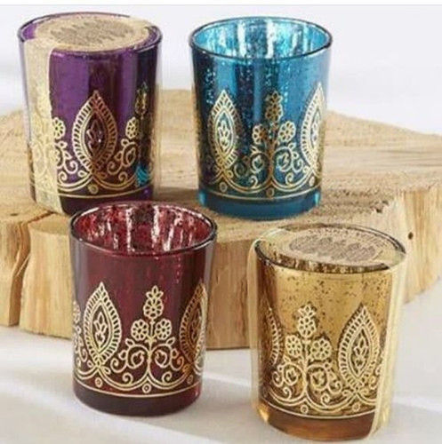 Polishing Alluring Design Glass Candle Holder