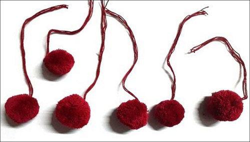 Beige Cotton Pom Pom Balls