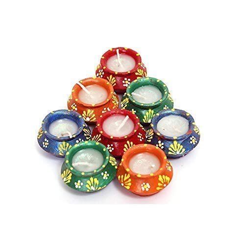 Multicolor Elegant Look Handmade Clay Diya