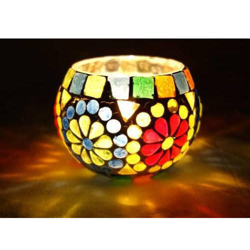 Mosaic Glass Candle Holder