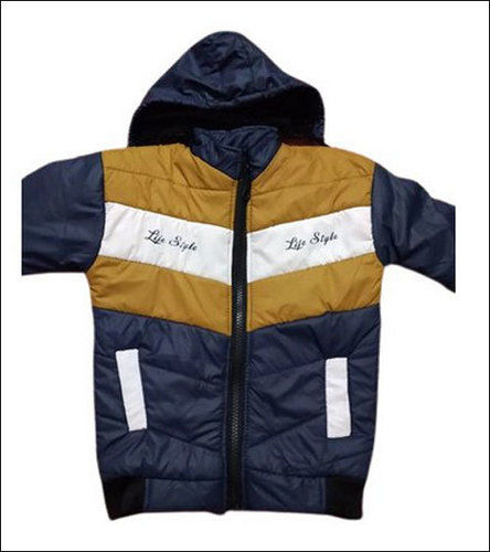 Multicolor Boys Hooded Full Sleeve Jacket