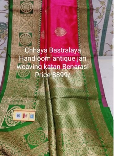 Multi Color Chhaya Bastralaya Handloom Antique Jari Banarasi Saree