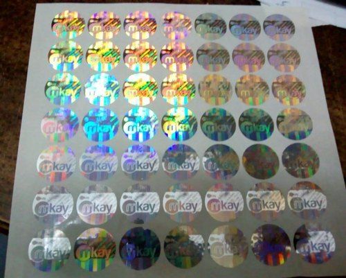 Round Customized Silver Hologram Sticker