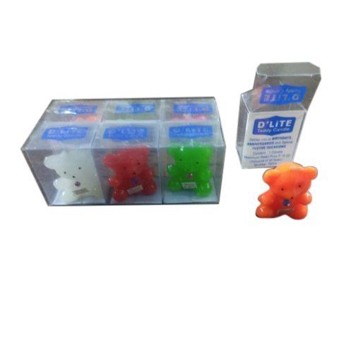 Multi Color D Lite Teddy Bear Shapes Candle