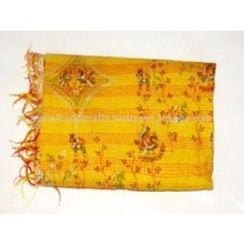 Scarves Patola Silk Embroidered Scarves, A Grade Quality, Elegant Design, Eye Catchy Look, Fine Texture, Skin Friendly, Yellow Color, Size : 36X72 Inch