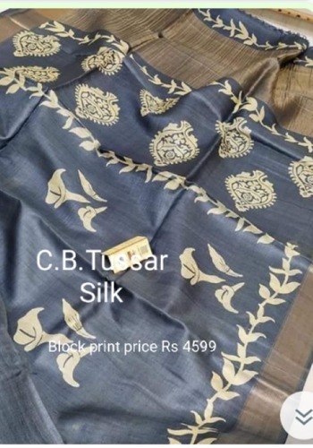 Grey Premium C B Tussar Silk Saree