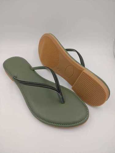 Bottle Green 39-42 Sizes V Strap Ladies Slipper