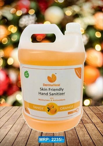 DermaNest Skin Friendly Hand Sanitizer with Tangy Orange Fragrance (5 Ltr)