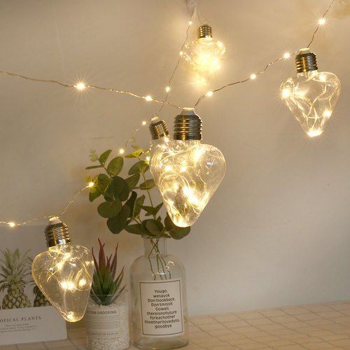 Durable Heart Shaped Really Decorative Warm White Hanging Led Fairy Lights