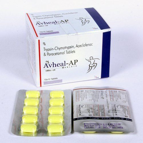 Trypsin Chymotrypsin Paracetamol And Aceclofenac Pain Reliever Tablets General Medicines