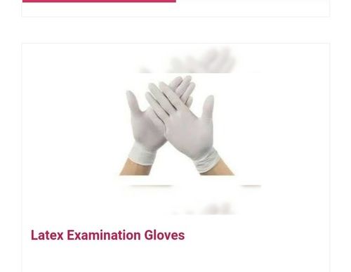 White Color Latex Examination Gloves