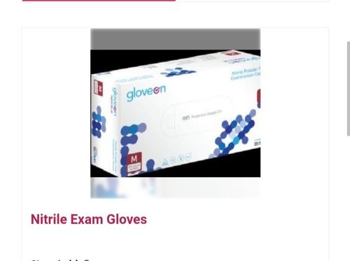 White Color Nitrile Exam Gloves