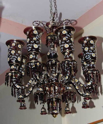 Ceiling Mounted Cut Glass Chandelier Application: Home