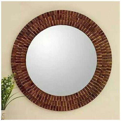 Various Colors Are Available Glass Designer Round Mirror Glass