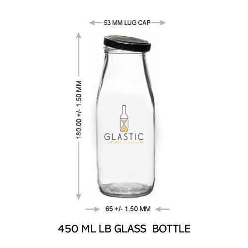 Transprent Lug Cap Glass Bottle (450 Ml)