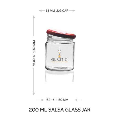 Printed Lug Cap Salsa Glass Jar (200 Ml)