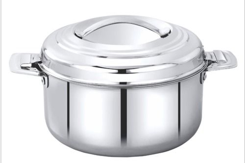 Silver Round Shape Stainless Steel Picnic Pot Casserole