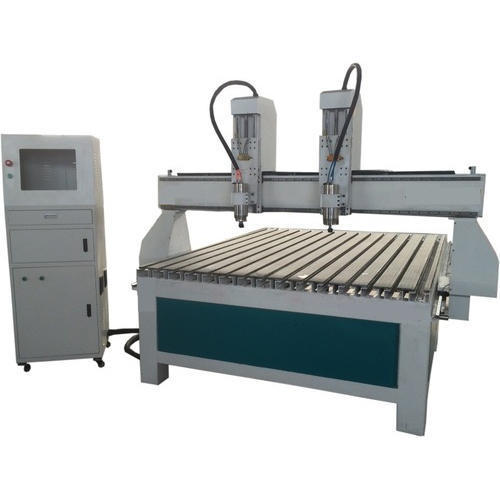 Blue Cnc Wood Carving Machine Double Head Stepper With Richauto A11 Controller