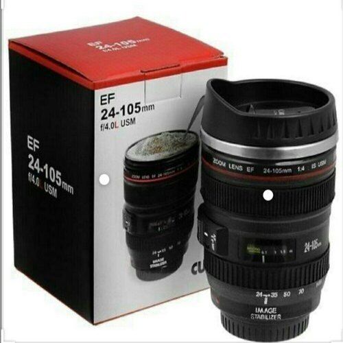 Black Decorative Cum Usable Personal Use Camera Lens Shaped Coffee Mug