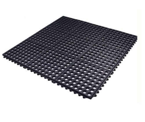 Black Interlocking Hollow Restaurant Mat