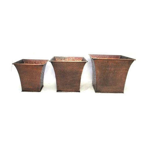 Black Square Brass Garden Planters