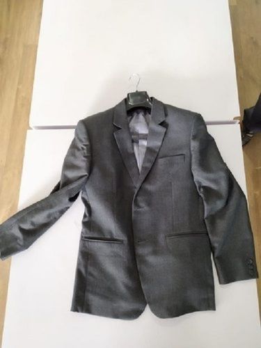 Cotton School Uniform Blazer For Boys, Plain Pattern, Supreme Quality, Formal Wear, Skin Friendly, Full Sleeve, Gray Color, Size : S, M, L