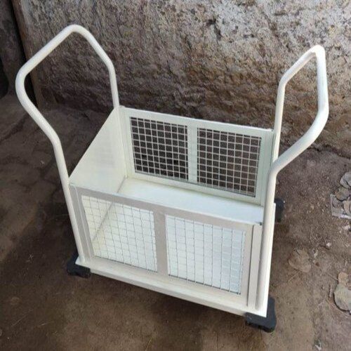 White Color Material Handling Powder Coated Folding Type Platform Hand Trolley