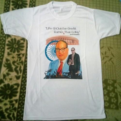 Maroon Baba Saheb Ambedkar Printed Cotton Round Neck Customized T Shirt