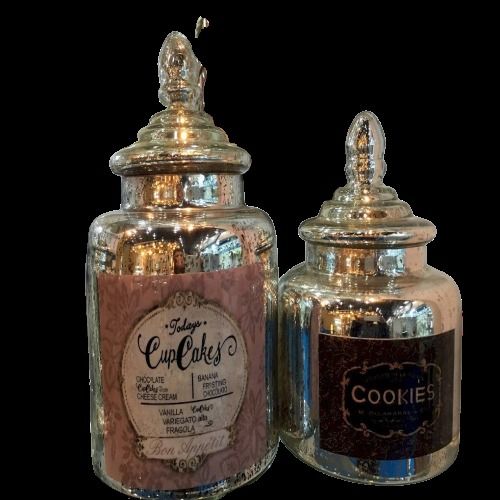 Cylindrical Glass Cookie Jars