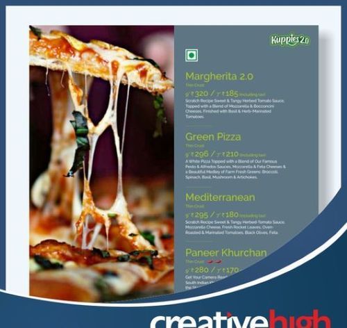 Menu Card Designing Services