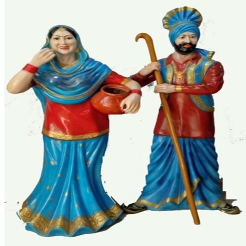 लोक कला बहुरंगा सुंदर पारंपरिक पंजाबी कपड़ा घर की सजावट के लिए मूर्तिकला पहनने वाला