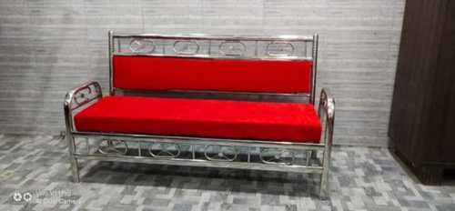 Red Polished Stainless Steel Sofa