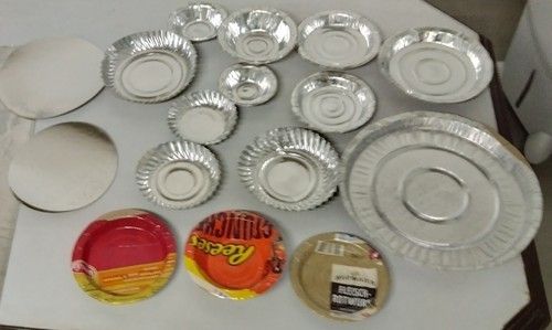 Silver Round Shape Disposable Plates For Events And Party