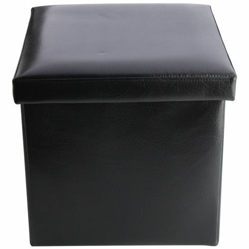 Square Shape Leather Folding Storage Box, Optimum Quality, Plain Pattern, Soft Texture, Eco Friendly, Good Strength, Light Weight, Black Color, Capacity : 100-750 Kg